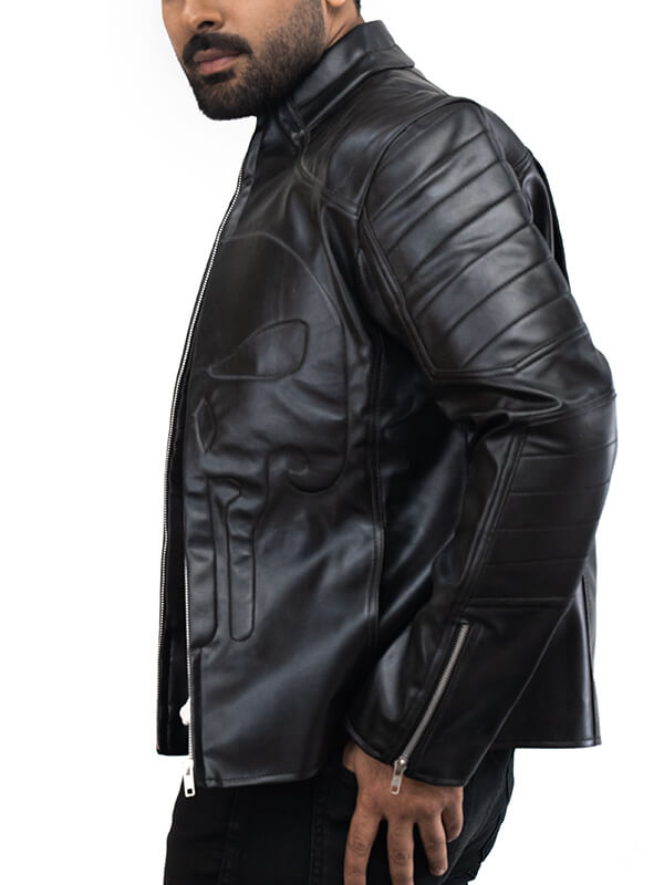 Mens Punisher Frank Castle Leather Black Jacket