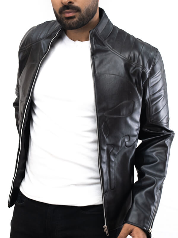 Mens Punisher Frank Castle Leather Black Jacket