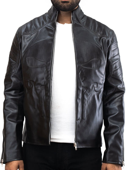 Mens Punisher Frank Castle Leather Black Jacket