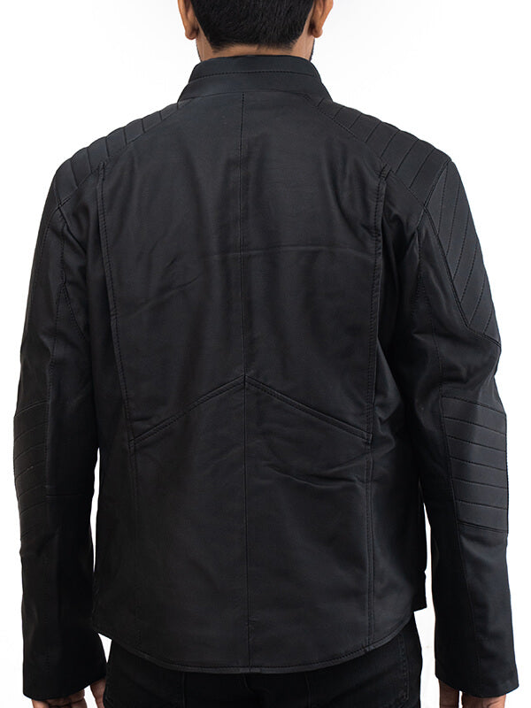 Mens Quilted Black Batman Leather Jacket 