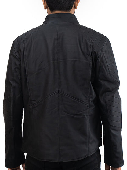Mens Quilted Black Batman Leather Jacket 