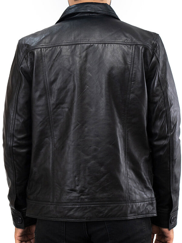 Mens Trucker Leather Jacket 