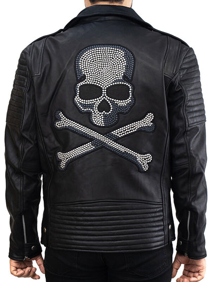 Mens Vintage Black Quilted Leather Jacket