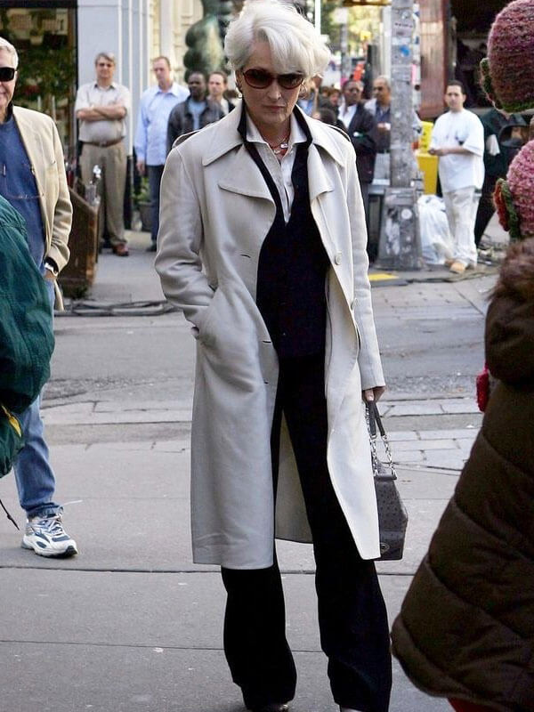 Meryl Streep The Devil Wears Prada 2006 White Long Coat