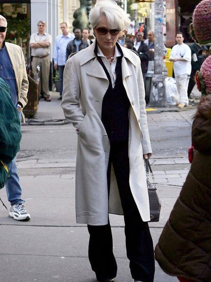 Meryl Streep The Devil Wears Prada 2006 White Long Coat