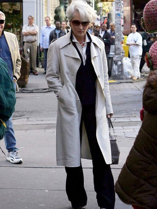 Meryl Streep The Devil Wears Prada 2006 White Long Coat
