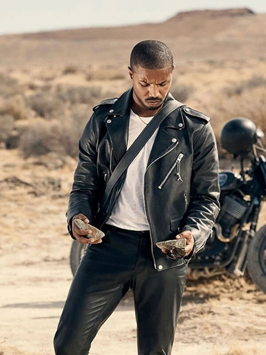  Michael B. Jordan Black Leather Jacket