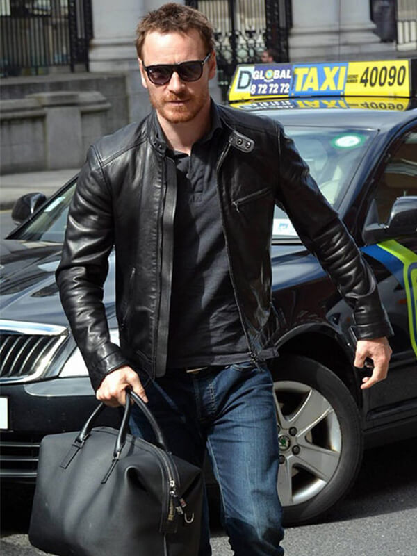 Michael Fassbender Black Leather jacket