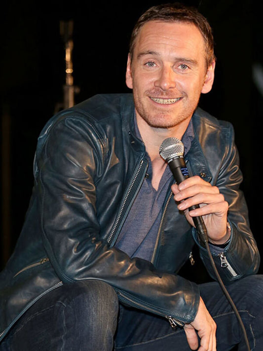 Michael Fassbender Green Leather Jacket