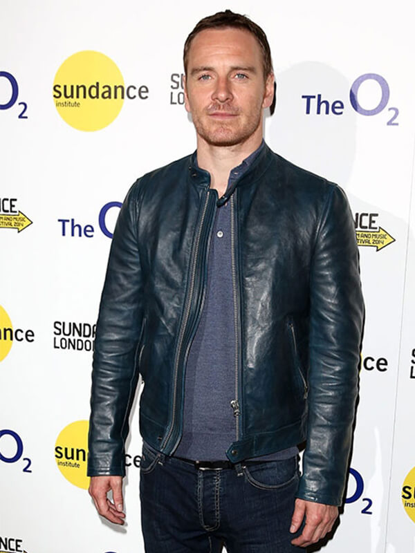 Michael Fassbender Green Leather Jacket