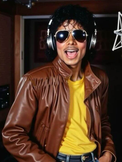Michael Jackson 1983 Studio Recording Brown Leather Jacket