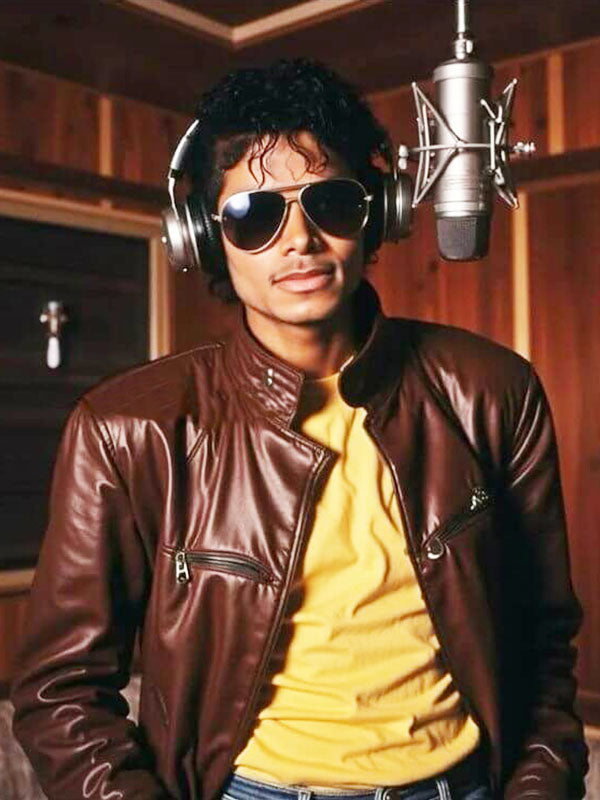 Michael Jackson 1983 Studio Recording Brown Leather Jacket