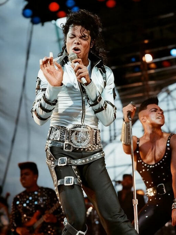 Michael Jackson Bad World Tour Silver Leather Jacket