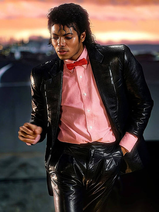 Michael Jackson Billie Jean Black Leather Blazer
