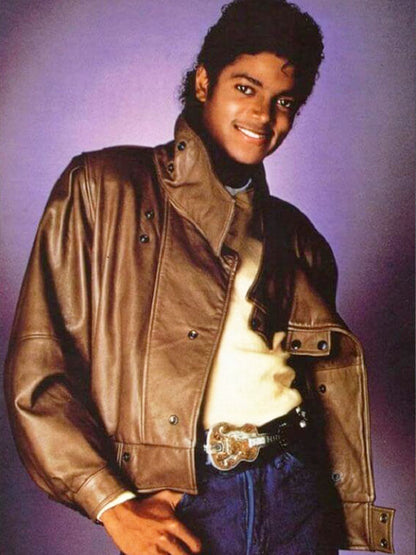 Michael Jackson Billie Jean Brown Leather Jacket