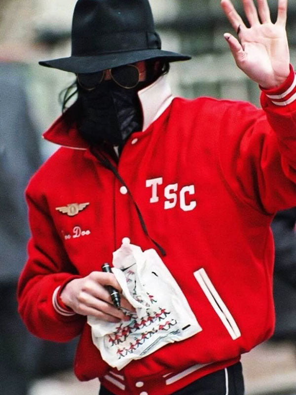 Michael Jackson London Spotting Red Bomber Jacket