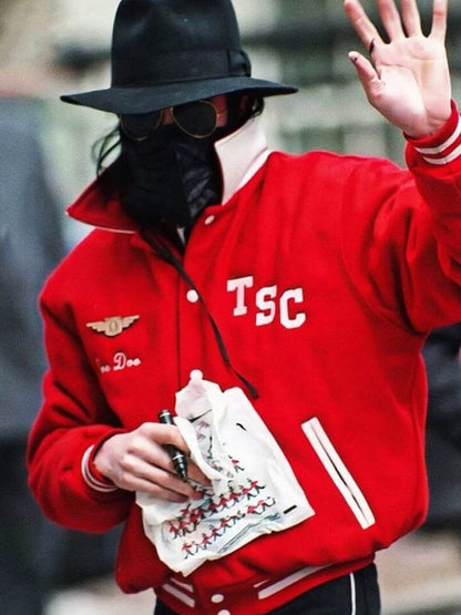 Michael Jackson London Spotting Red Bomber Jacket