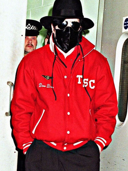 Michael Jackson London Spotting Red Bomber Jacket