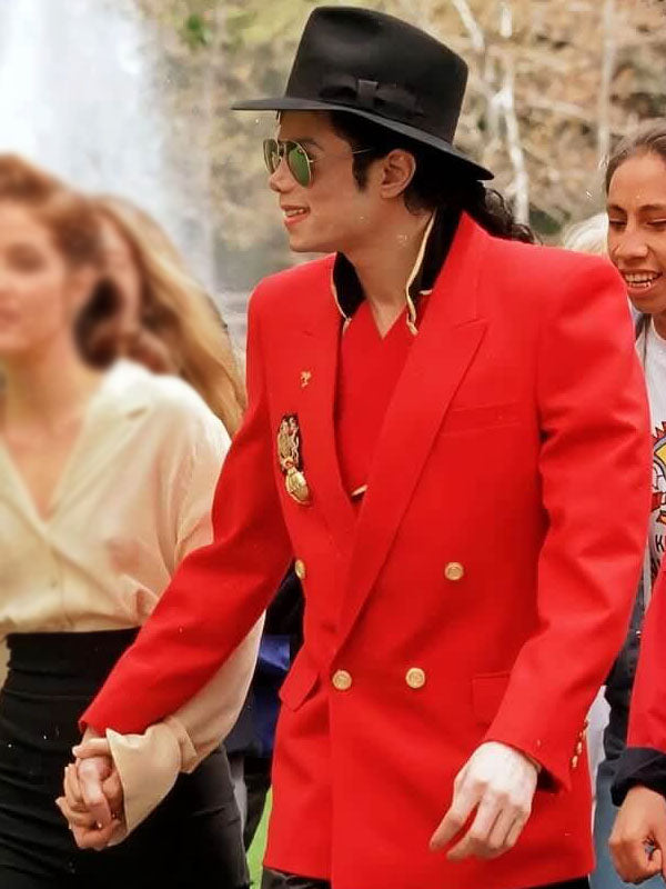 Michael Jackson Los Angeles Spotting Red Cotton Blazer
