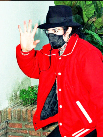Michael Jackson Spain Spotting Red Varsity Jacket