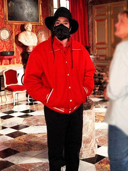 Michael Jackson Spain Spotting Red Varsity Jacket