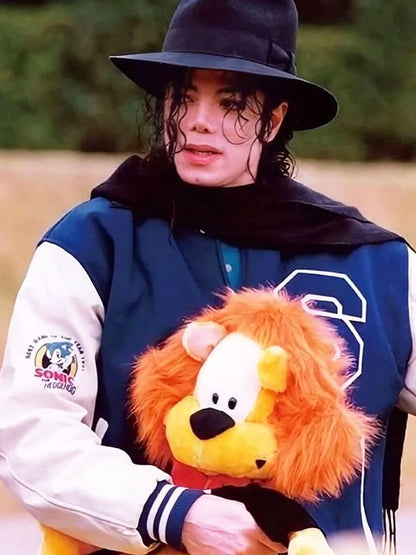 Michael Jackson Tokyo Spotting Blue Sonic Varsity Jacket