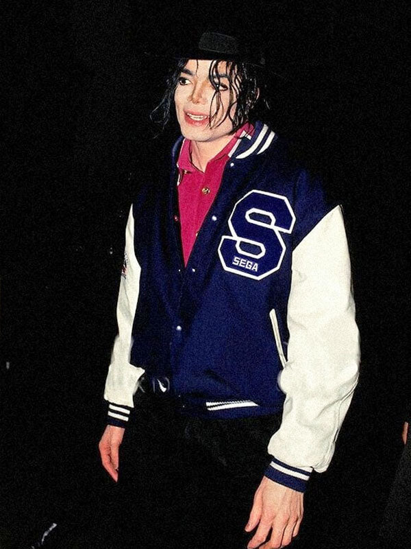 Michael Jackson Tokyo Spotting Blue Sonic Varsity Jacket