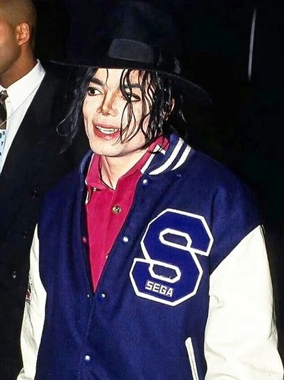 Michael Jackson Tokyo Spotting Blue Sonic Varsity Jacket