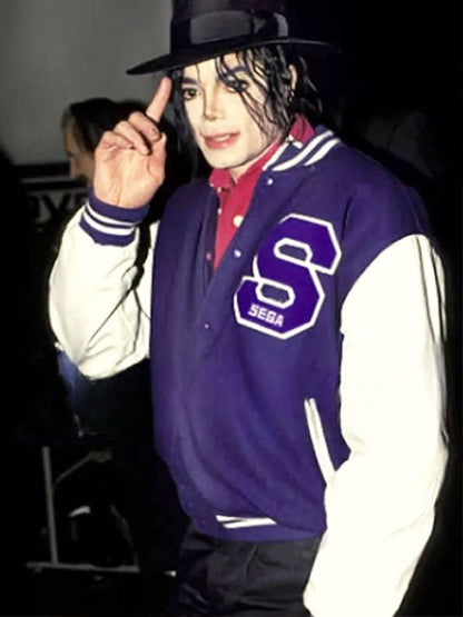Michael Jackson Tokyo Spotting Blue Sonic Varsity Jacket