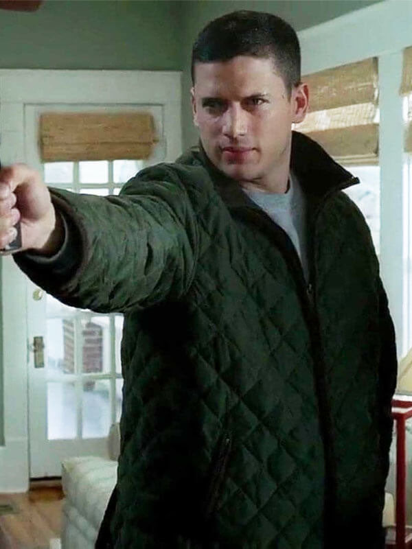 Michael Scofield Prison Break Season 02 Green Quilted Jacket