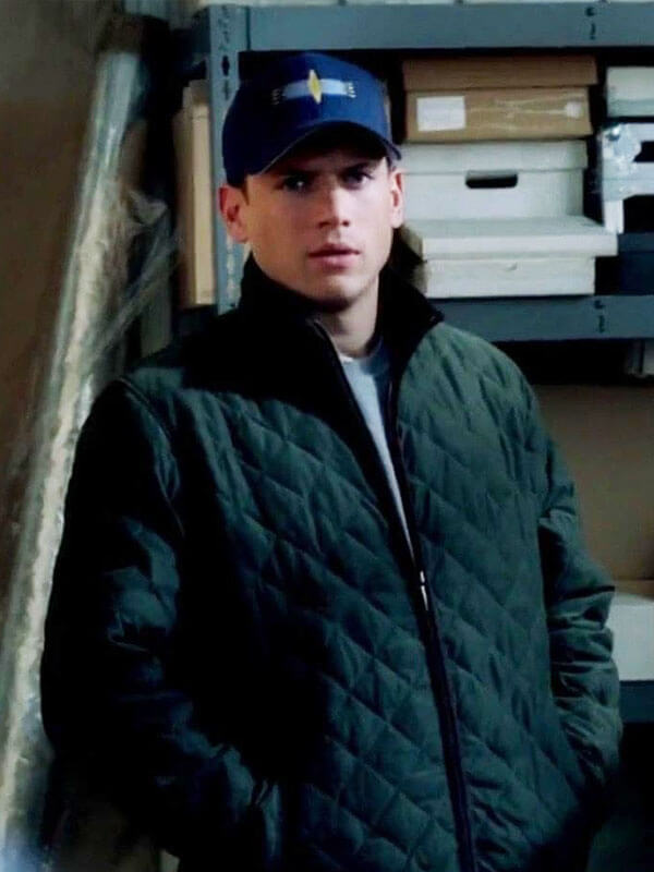 Michael Scofield Prison Break Season 02 Green Quilted Jacket