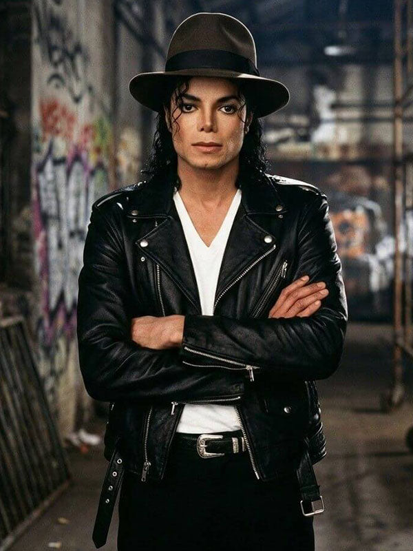 Michal Jackson King Of Pop Black Biker Leather Jacket