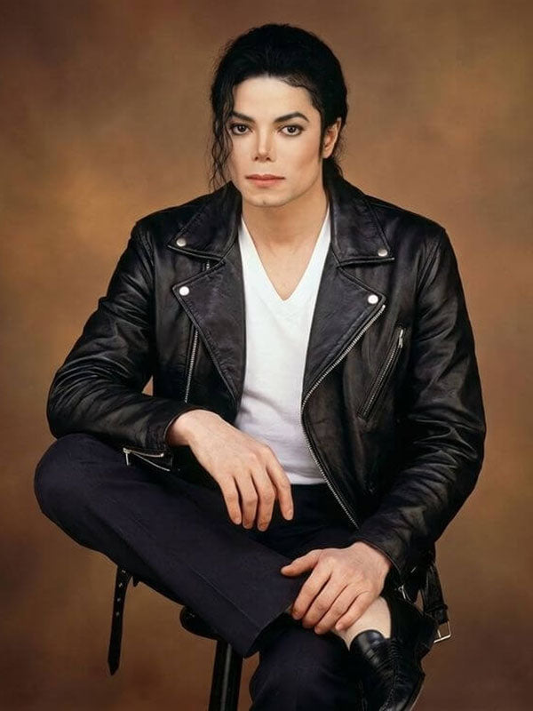 Michal Jackson King Of Pop Black Biker Leather Jacket