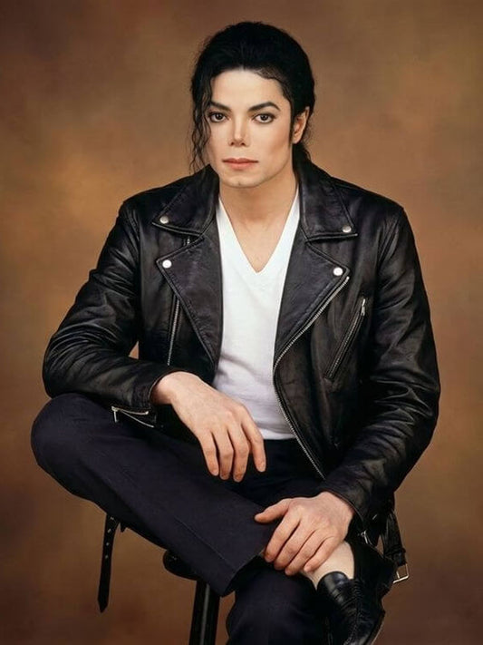 Michal Jackson King Of Pop Black Biker Leather Jacket