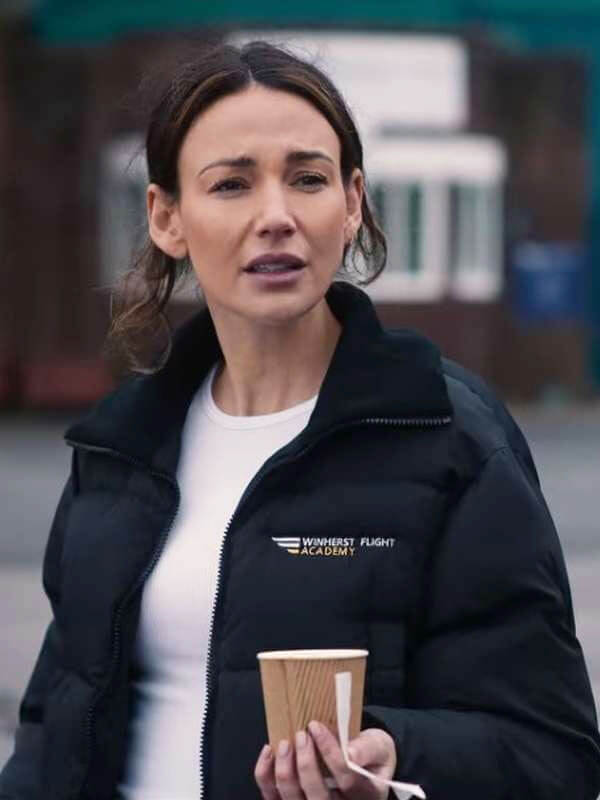 Michelle Keegan Fool Me Once 2024 Black Puffer Jacket