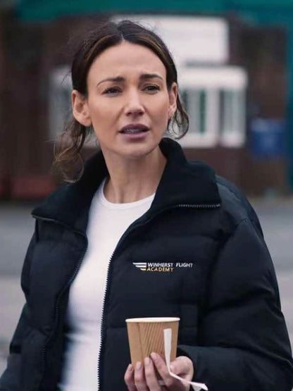 Michelle Keegan Fool Me Once 2024 Black Puffer Jacket