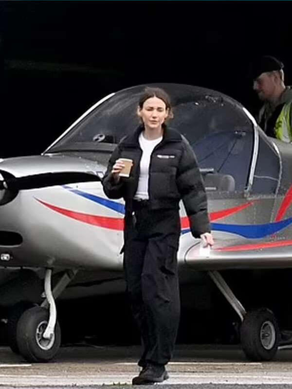 Michelle Keegan Fool Me Once 2024 Black Puffer Jacket