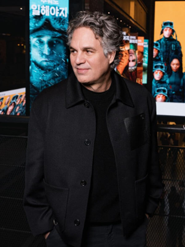 Mickey 17 2025 Mark Ruffalo Black Wool jacket