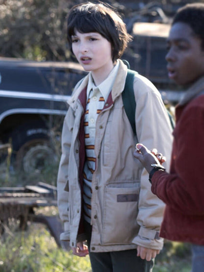 Mike Wheeler Stranger Things Season 01 Tan Cotton Jacket