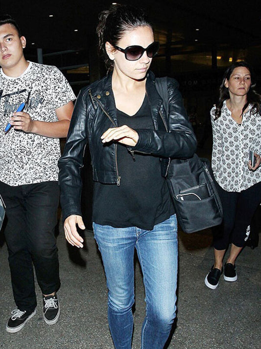 Mila Kunis Black Leather Jacket