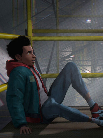 Miles Morales Spiderman Into The Spiderverse Green Bomber Jacket