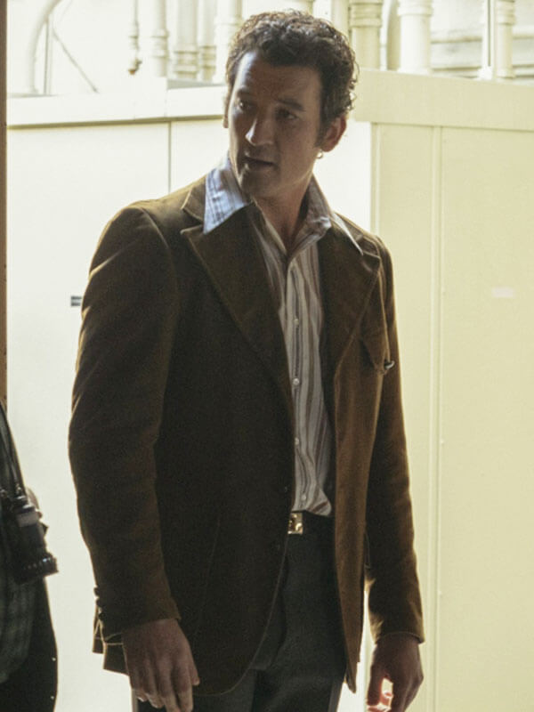 Miles Teller The Offer 2022 Brown Wool Blazer