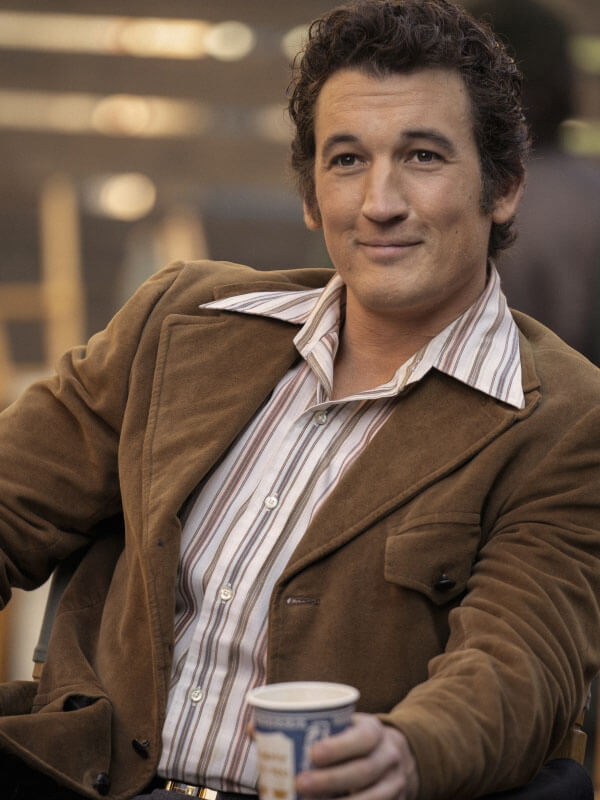 Miles Teller The Offer 2022 Brown Wool Blazer