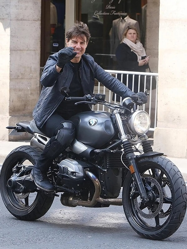  Mission Impossible Fallout 2018 Tom Cruise Blue Leather Jacket