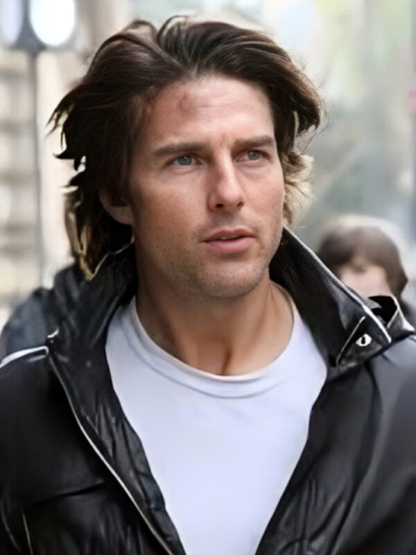 Mission Impossible Ghost Protocol 2011 Tom Cruise Black Leather Jacket 