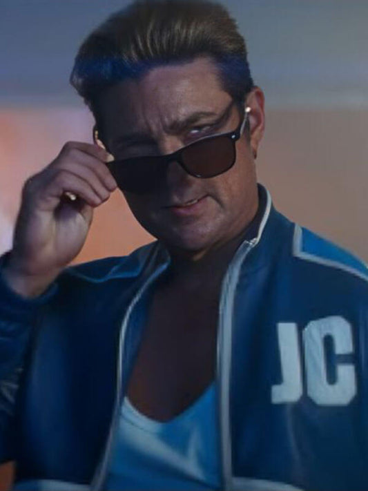 Mortal Kombat 2 2025 Karl Urban Blue Leather Jacket