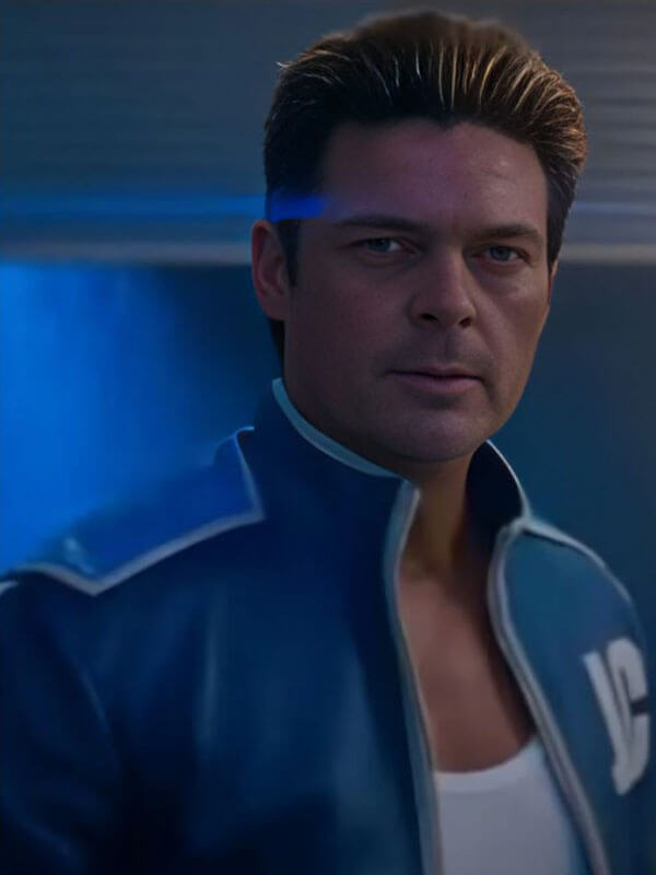 Mortal Kombat 2 2025 Karl Urban Blue Leather Jacket