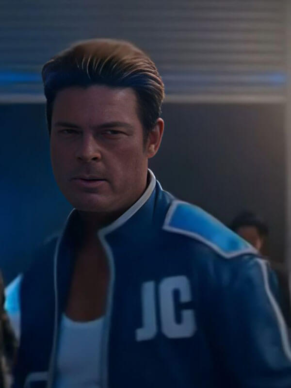 Mortal Kombat 2 2025 Karl Urban Blue Leather Jacket