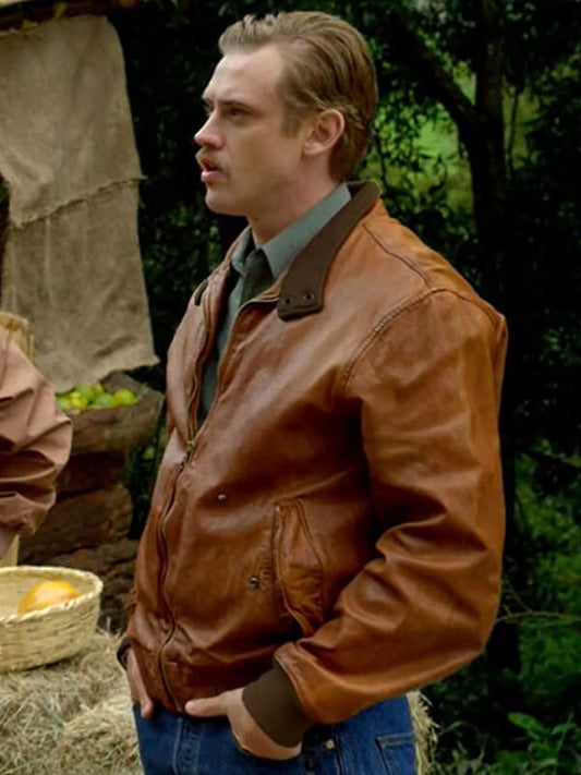 Narcos 2015 Season 1 Boyd Holbrook Brown leather Jacket