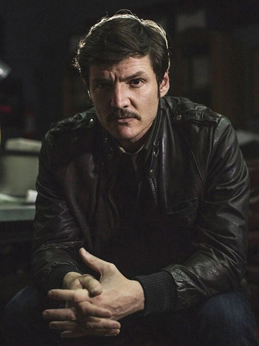 Narcos Season 2 2015 Pedro Pascal Black Leather Jacket